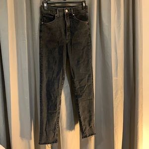 NEW- Women’s Express black denim -size 0 slim super high rise straight leg